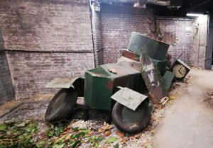 Wartime vehicle made from sustainability donations